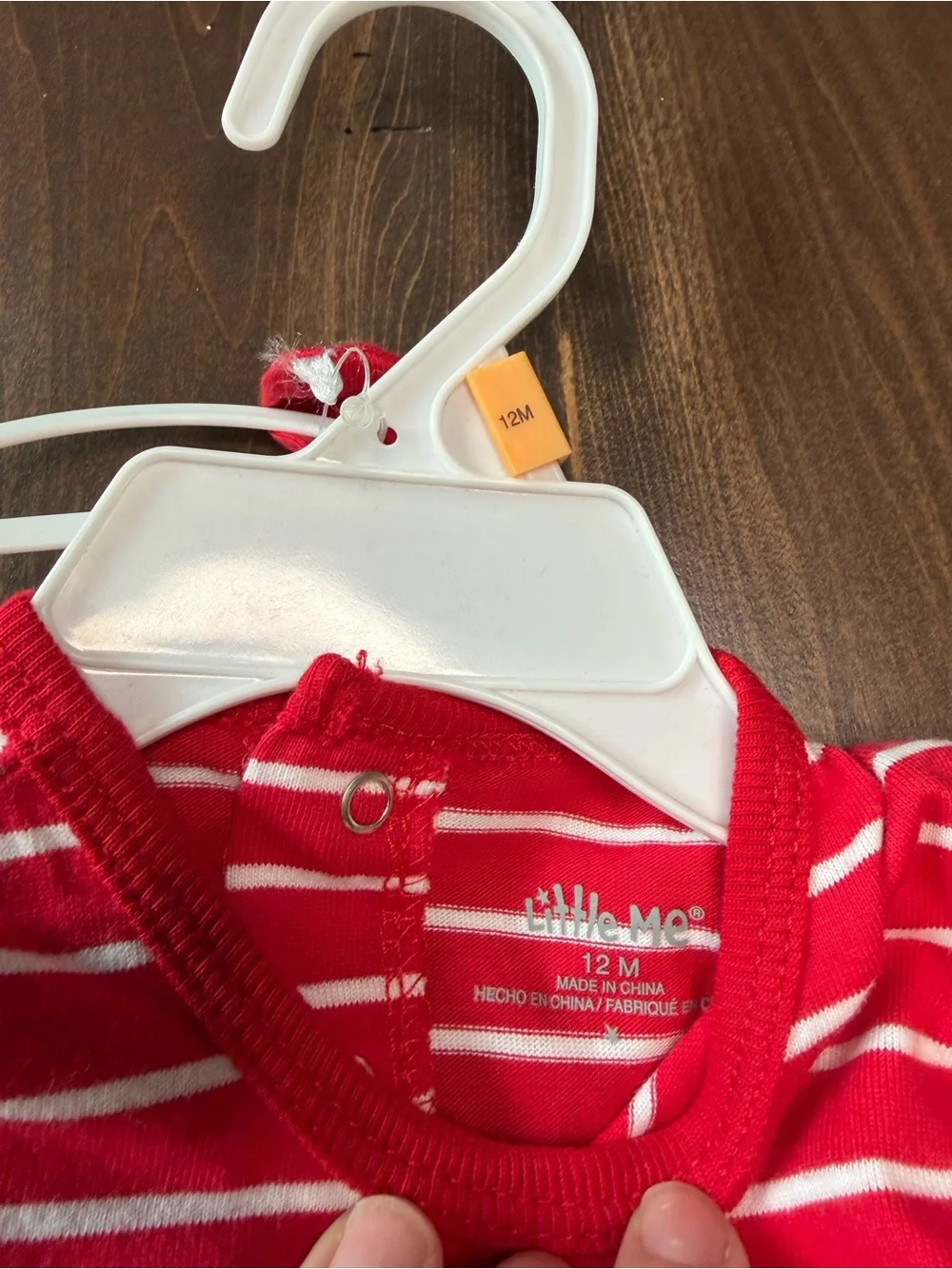 Little Me Red and White Striped Santa Pajama Set